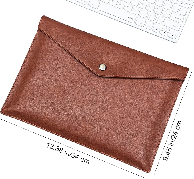 VANRA 1 Piece PU Leather File Folders A4 Document Holder File Envelope - Image 2