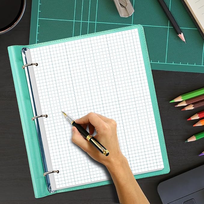Grid Paper - 3 Hole Graph Paper, Letter Size 300 Sheets/600 Pages Loose-Leaf - Image 2