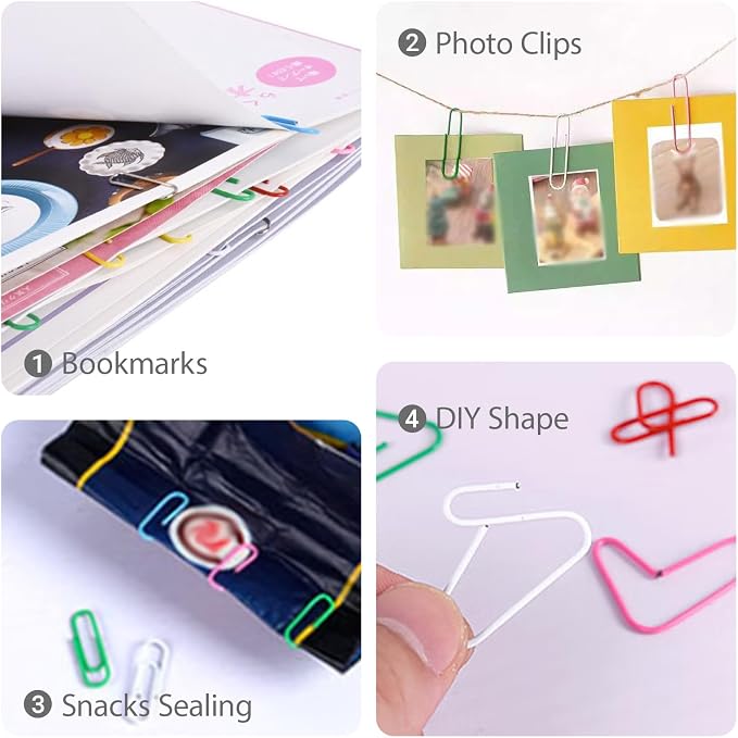 Paper Clips 100 Pcs 1.3 Inch Medium Colorful Paperclips - Image 5