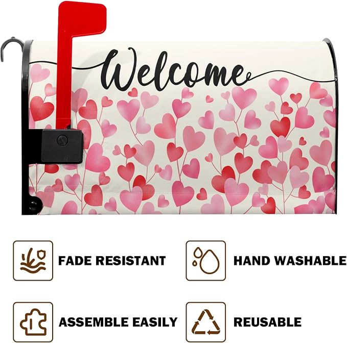 Welcome Valentines Mailbox Covers Magnetic Standard Size 21 x 18 Inch Valentine - Image 6