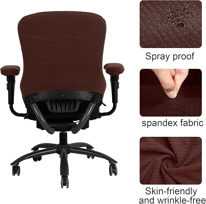 Tallew 4 Pcs Office Chair Covers Set Computer Universal Protective Stretchable - Image 3