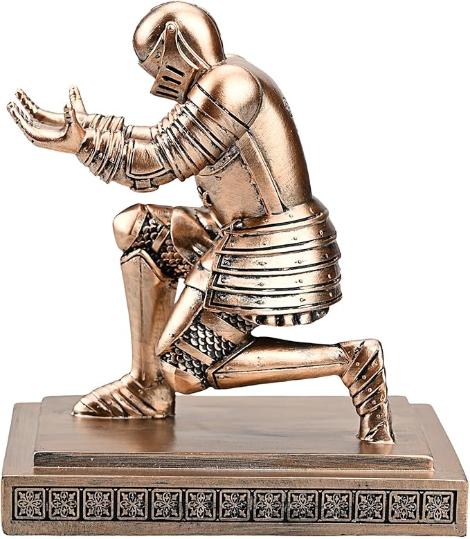 Knight Pen Holder Pen Stand Desk Organizers and Accessories Resin Pencil Holder as Gift with a Fancy Pen for Office and Home Desk Organizer (Bronze)-DeskLoop Office