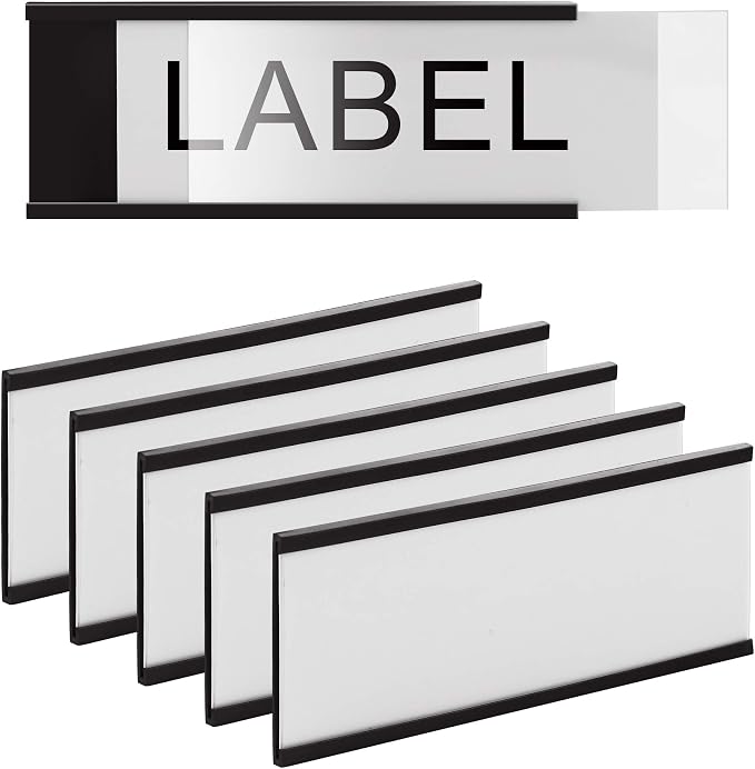 LLPT Magnetic Label Holder 2” x 1” 50 Packs C Channel 300g White Paper Cards - Image 5