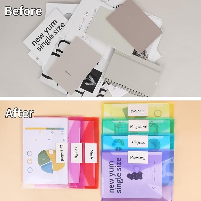 EOOUT 7pcs Plastic Envelopes Poly Envelopes, A4 Size - Image 5
