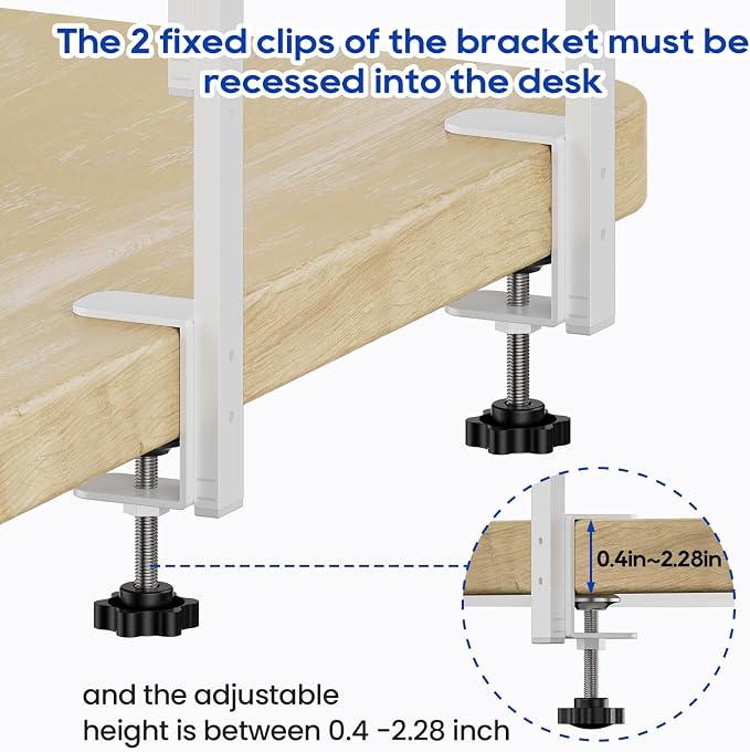 ART-GIFTREE Clamp On Desk Shelf 2-Tier, Wood Shelving Unit - Image 6