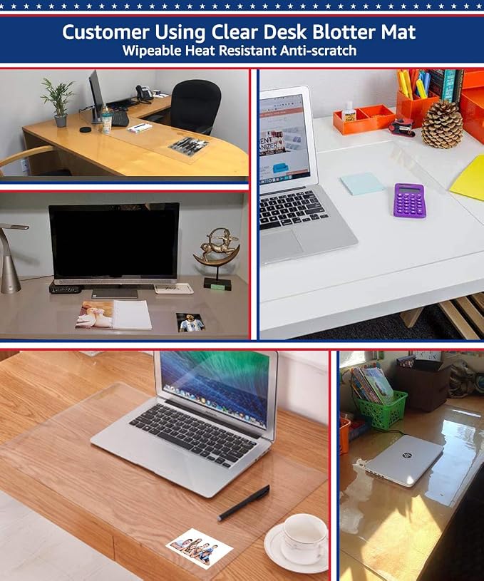 24 X 48 Inch Clear Desk Pad Protector Transparent Desk Mats Blotter on Top of - Image 5