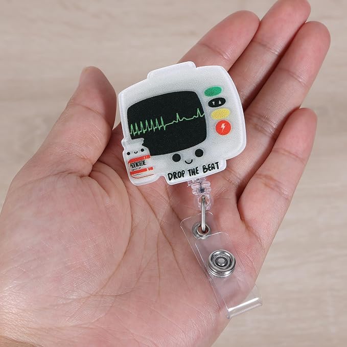 Drop The Beat Funny Badge Reel, Cute Retractable ID Card Badge Holder, Name Tag - Image 2