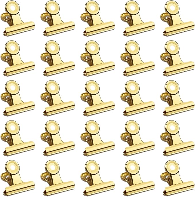 30 Pack Small Bull Clips 0.87 Inch Mini Metal Hinge Clips Binder Paper Hinge by Orcielo