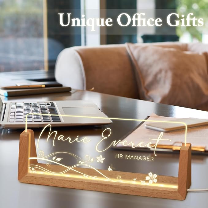 Custom Name Plate for Desk, Personalized Light Up Acrylic Desk Name Plate - Image 7