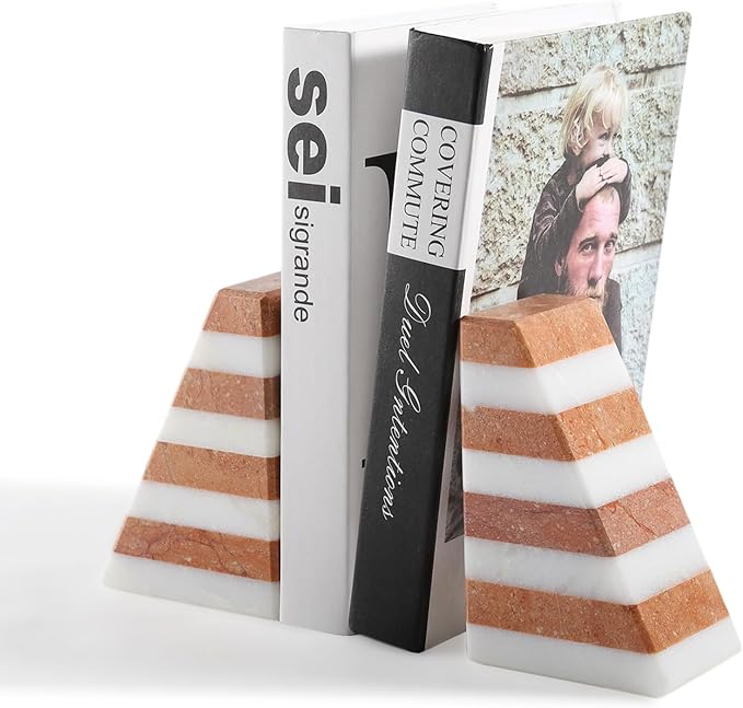 Karibiber Marble Book Ends, Non-Skid Bookends - Image 7