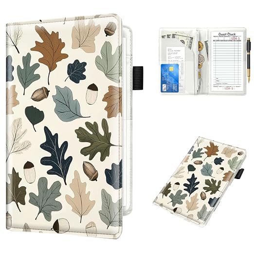Cute Server Books for Waitress Waiter, Leather Guest Book Note Pad by WAVEYU