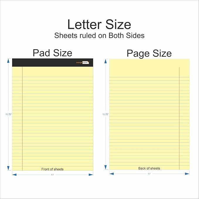 Legal Pads – 8.5” x 11”, Perforated, 50 Sheets per Pad – Pack of 6, Smooth - Image 5