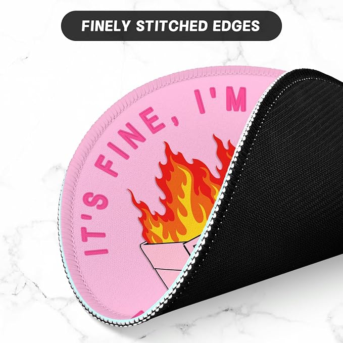 ITNRSIIET Round Mouse Pad with Stitched Edge Premium-Textured Waterproof - Image 4