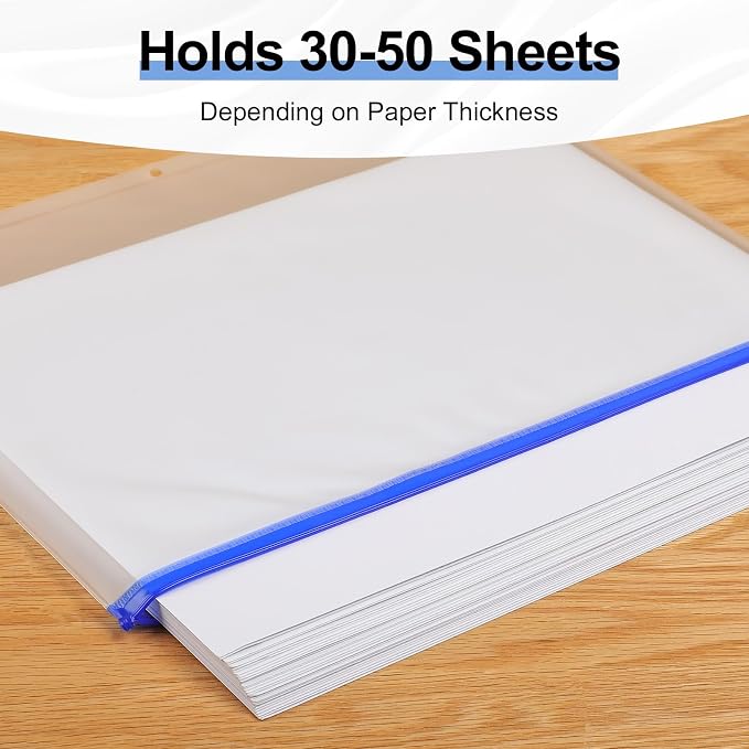 KTRIO 24 Pack Binder Pockets, 8.5 x 11 Colored Zipper Pouches - Image 5