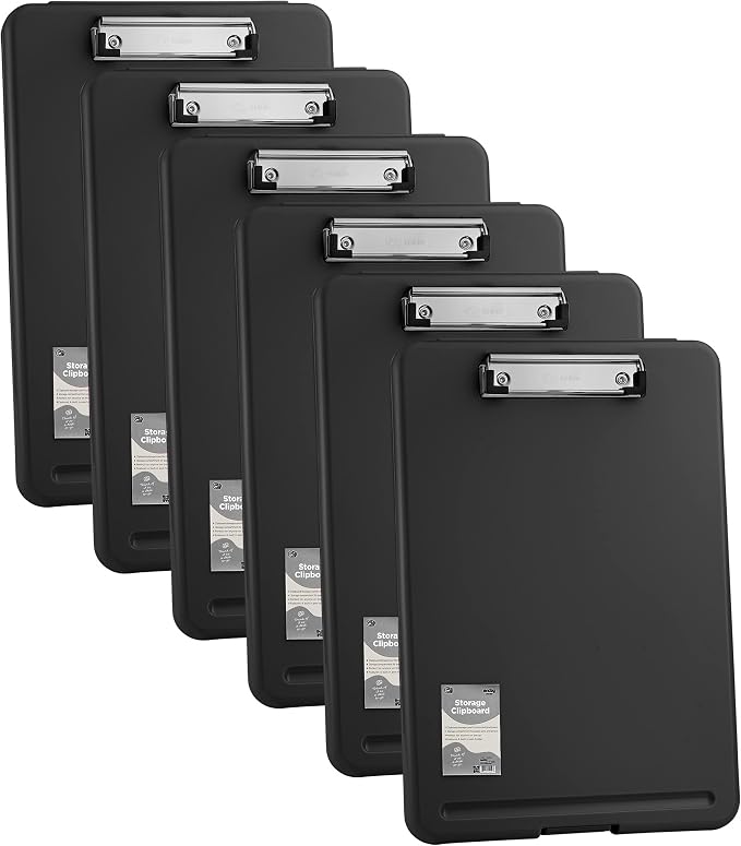 Clipboard with Storage Black, Clipboards with Letter Size Compartments Storage by Enday