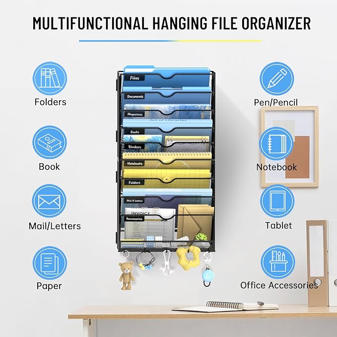 SUPEASY 10 Tier Wall File Organizer - Image 5