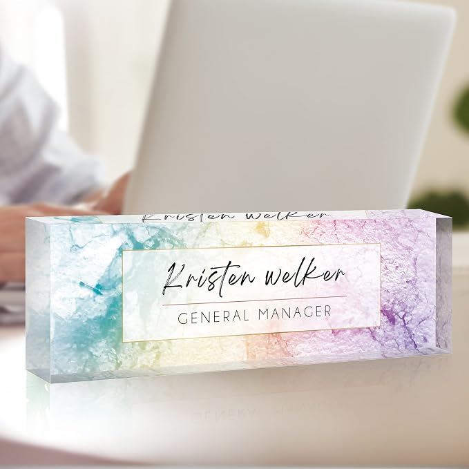 Personalized Office Name Plate for Desk, Custom Employee Appreciation Gifts - Image 2