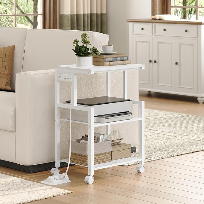 MAHANCRIS Mobile Printer Stand, 3-Tier Industrial Printer Cart - Image 3