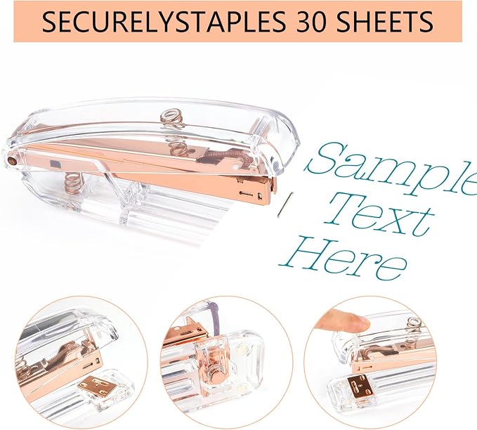 Staplers for Desk, Acrylic Stapler for Office School - Image 4