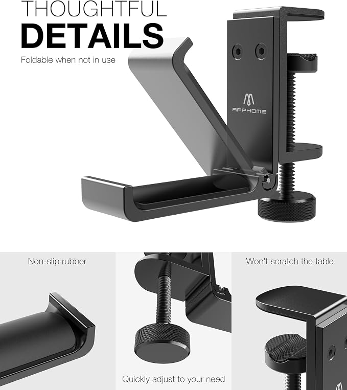 New Foldable Headphone Stand Hanger Holder Aluminum Headset Soundbar Stand - Image 4