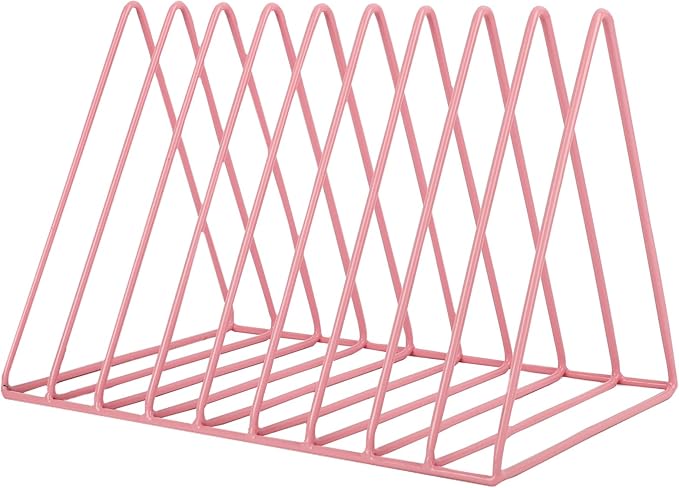 EASEPRES Vinyl Record Holder Storage, 9 Slot Metal Magazine Book Album Display by EASEPRES