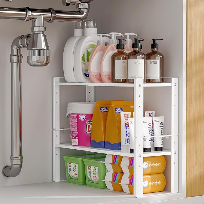 2 Pack Expandable Cabinet Organizer Shelves, 88lbs High Weight Capacity - Image 7
