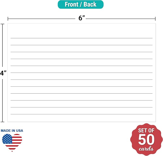 321Done Ruled Note Cards, 4x6 Thick Index Cards - Image 2