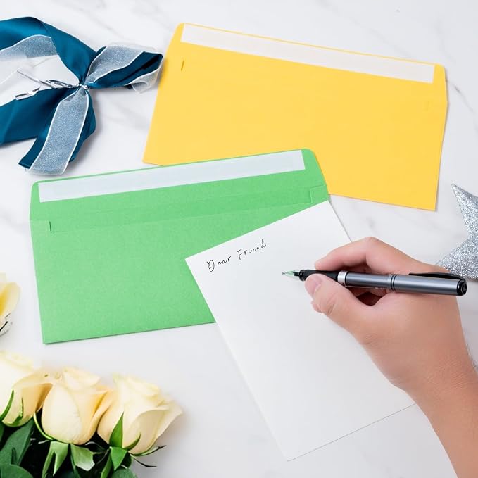 Keketer 50 Pack #10 Colored Business Envelopes Self Seal, 4.13 x 9.49 Inches - Image 4