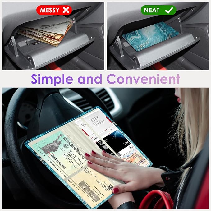 Car Registration and Insurance Holder，Colour Patterns Men Women Car License - Image 5