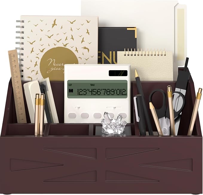 Large Mail Organizer Countertop, Farmhouse Desk and Kitchen Countertop Storage by BELOVALE