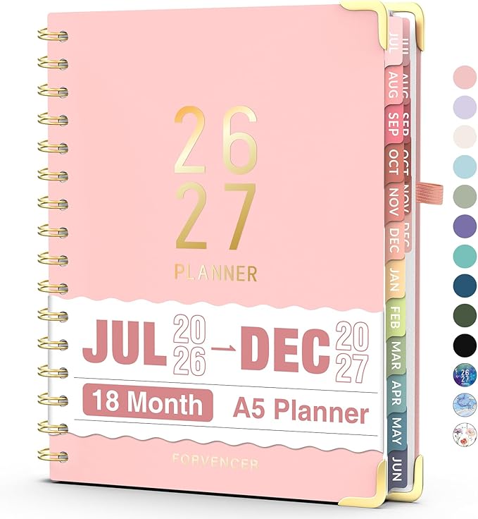 Jul 2026 - Dec 2027 Planner, Forvencer 18 Month Academic Planner 2026-2027 by Forvencer