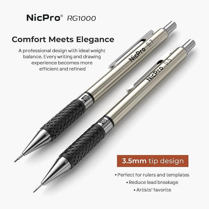 Nicpro Art Mechanical Pencil Set in Case, Lead Pencil - Image 2