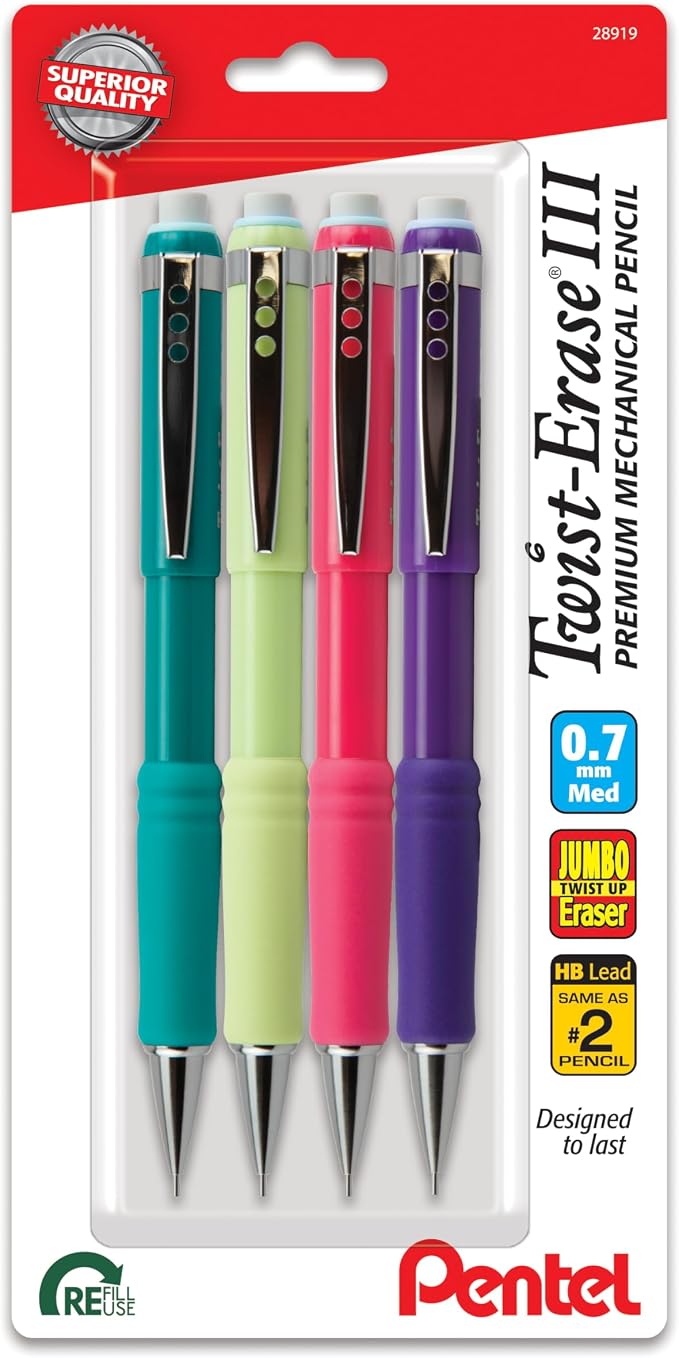 Pentel Twist-Erase III Mechanical Pencil, Medium Line by PentelofAmerica