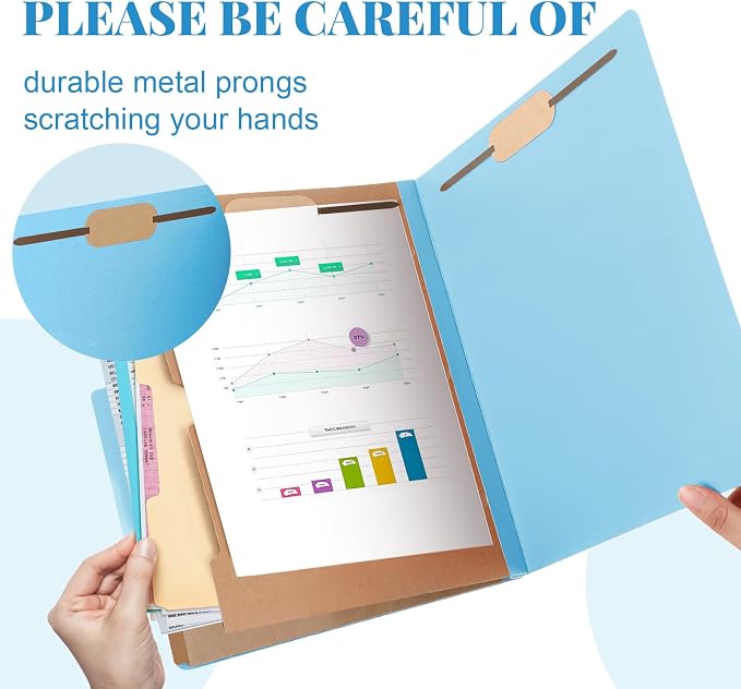 Skyygemm 12 Pcs Classification Folders Letter Size, 2 Pocket Dividers - Image 3