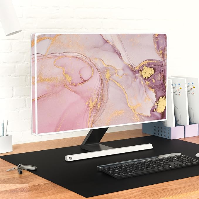 Baocicco Pink Gold Marble Waterproof Screen TV Cover 37, 39 Inch Decorative - Image 6