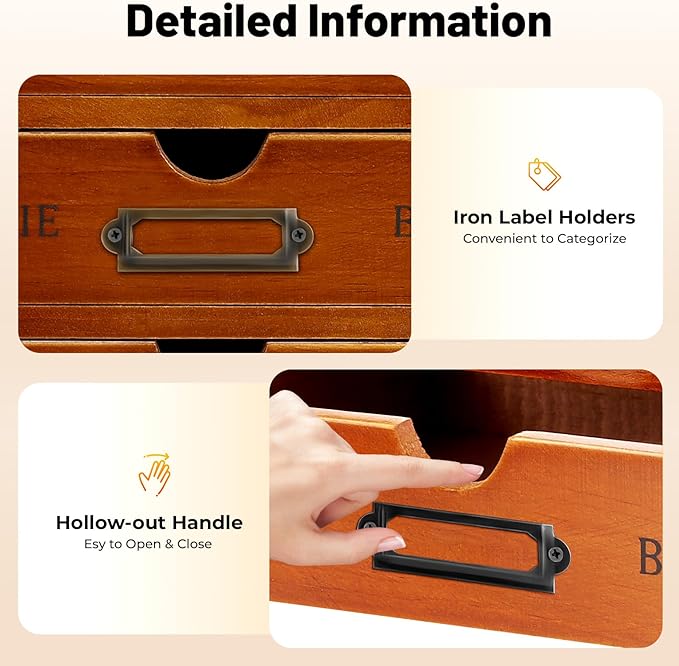 Vintage Drawer Wooden Drawers Organizer, 16-Drawer Desktop Organizer - Image 6