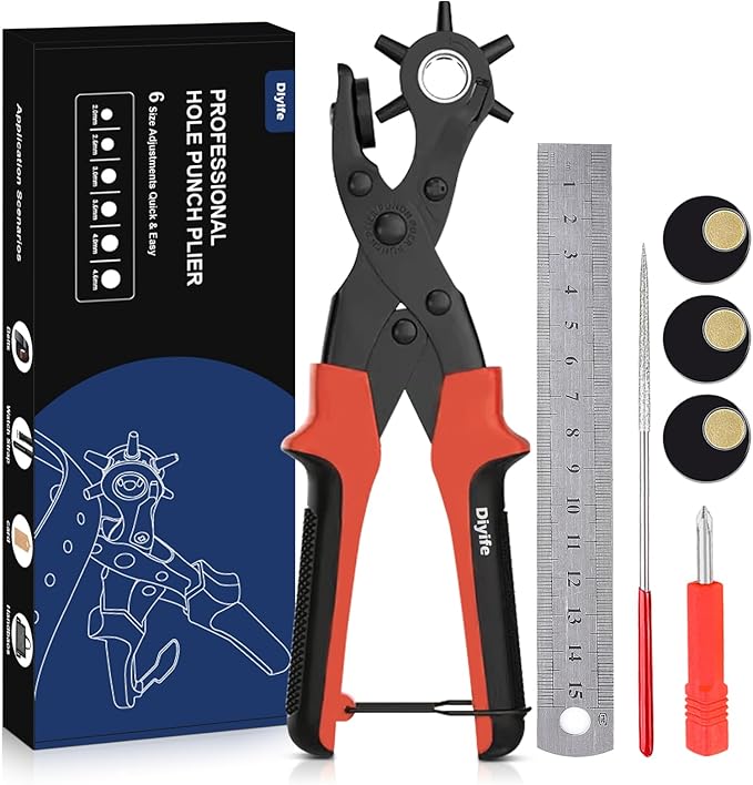 Diyife® Leather Hole Puncher, Full Set Punch Tool Kits by Diyife