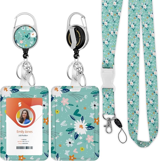 ID Badge Holder with Lanyard, Retractable ID Badge Card Holders Detachable Neck by Boutilon