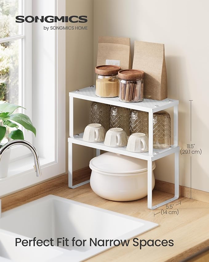 SONGMICS Spice Racks, Countertop Organizers, Shelf Risers, Expandable - Image 2