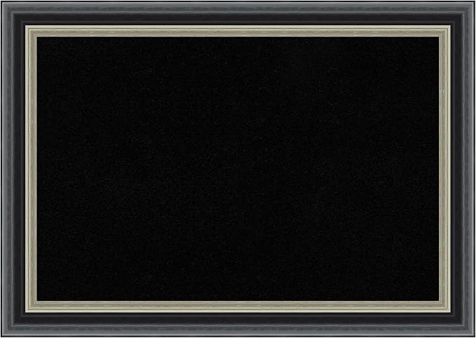 Amanti Art Black Cork Board for Wall, 15x21 Vision Board with Black Wood Frame, Small Corkboard Office Decor for Home Organization, Modern Corkboard Pinboard to Display Items for Home Organization in-DeskLoop Office