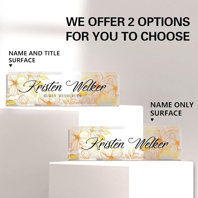 Name Plate for Desk, Desk Name Plate Personalized, Office Decor for Women Men - Image 2
