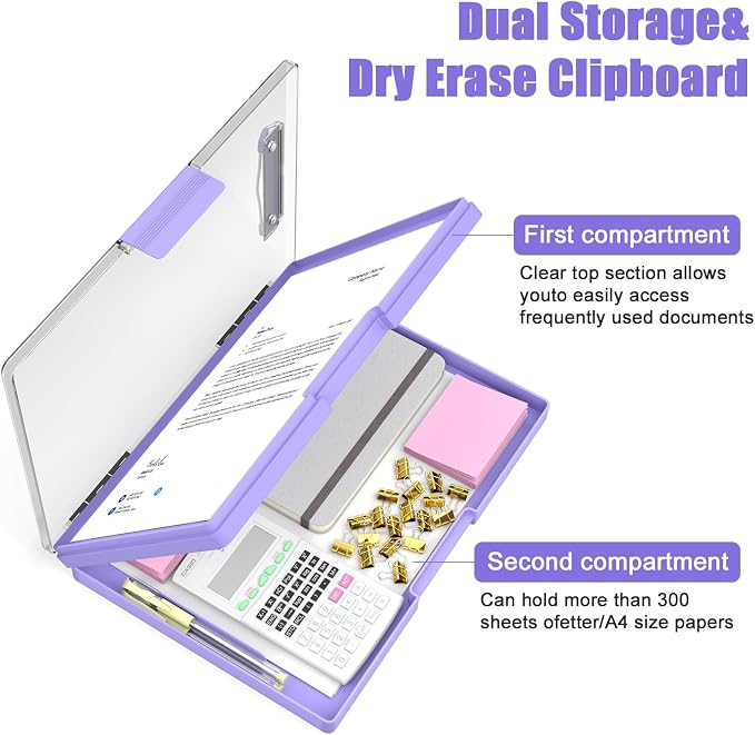 Hongri Clipboard with Storage, Heavy Duty with Dual Compartment, Smooth Writing - Image 4