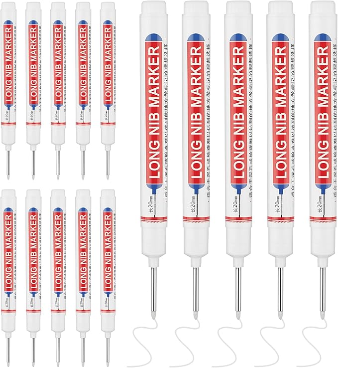 15 Pcs Long Nib Marker, 20 mm Long Head Deep Hole Marker Pens, Fine Nose Tip by Mkobon
