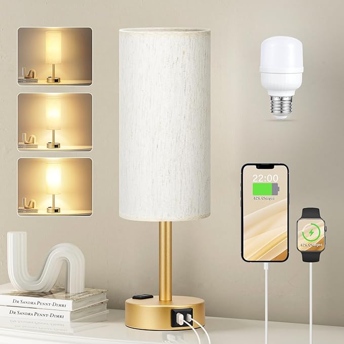 Fenmzee Gold Nightstand Bedroom Lamp by Fenmzeelighting