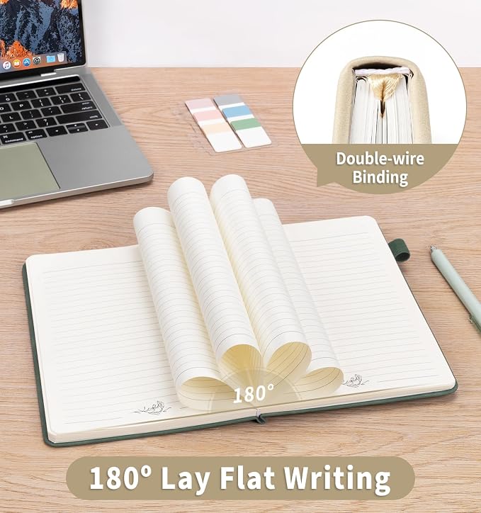 Lined Journal Notebook for Women Men, A5 Hardcover Leather Journals for Writing - Image 4