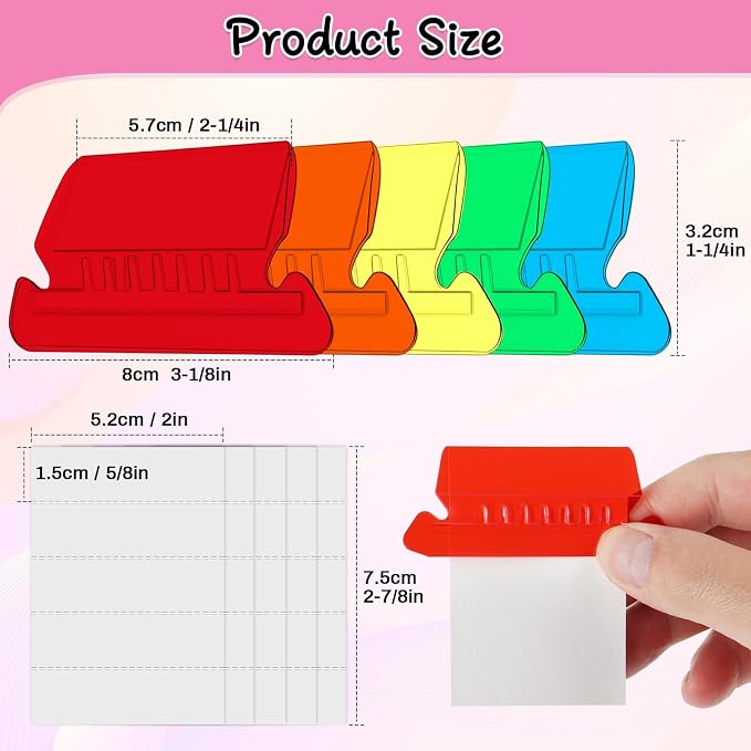 File Folder Tabs, Selizo 100 Sets Hanging File Folder Labels 2" Tabs and Inserts - Image 3