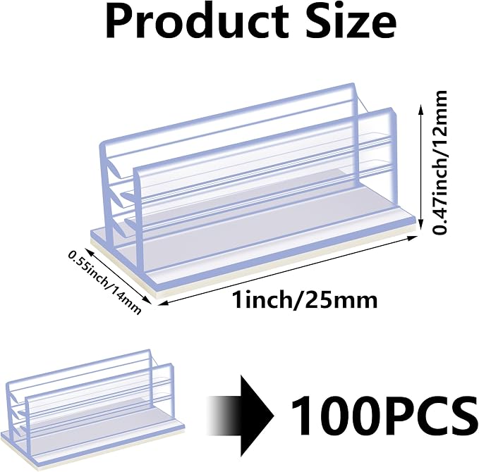 100 PCS Self Adhesive Sneeze Guard Holder Acrylic Panels Bracket Glass Sign - Image 7