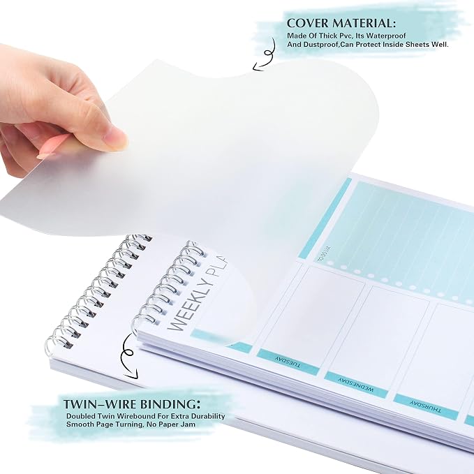3PC Weekly Planner Notepad, Spiral To Do List Undated Planning Pad, Weekly - Image 3