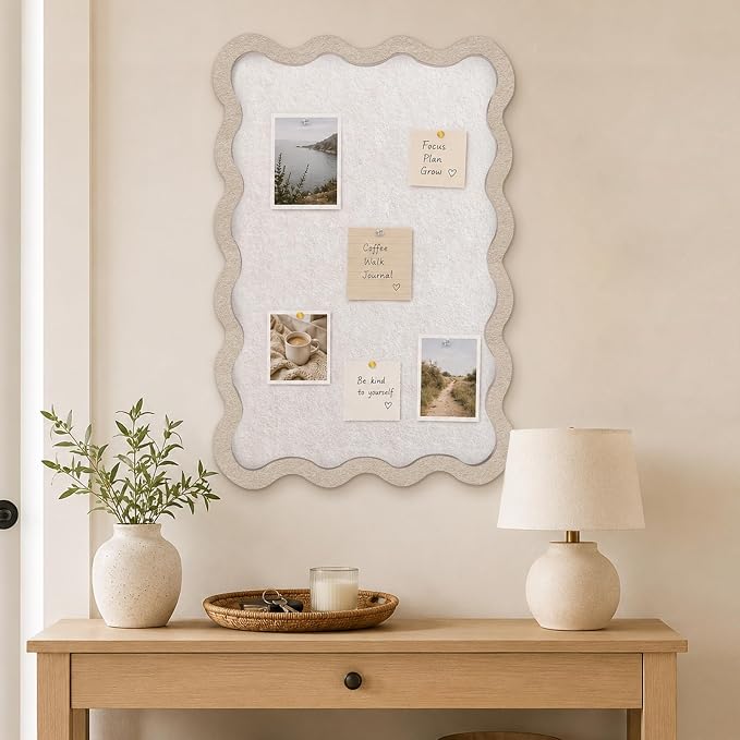 Scalloped Felt Bulletin Board, Foldable Picture Self-Adhesive Boards - Image 2