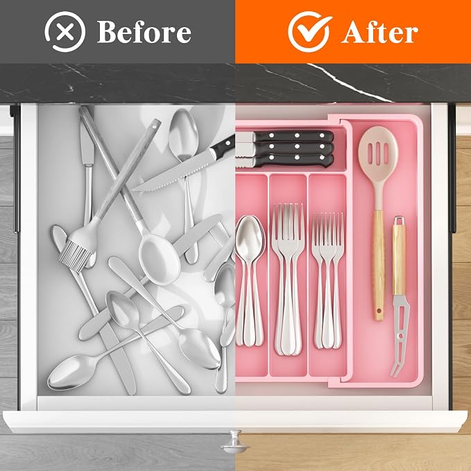 Lifewit Silverware Drawer Organizer, Expandable Utensil Tray - Image 5